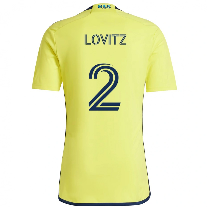 Danxen Dámské Daniel Lovitz #2 Námořnická Modrá Žlutá Domů Hráčské Dresy 2025/26 Dres