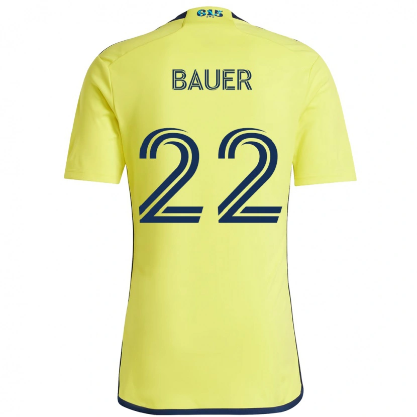 Danxen Dámské Josh Bauer #22 Námořnická Modrá Žlutá Domů Hráčské Dresy 2025/26 Dres