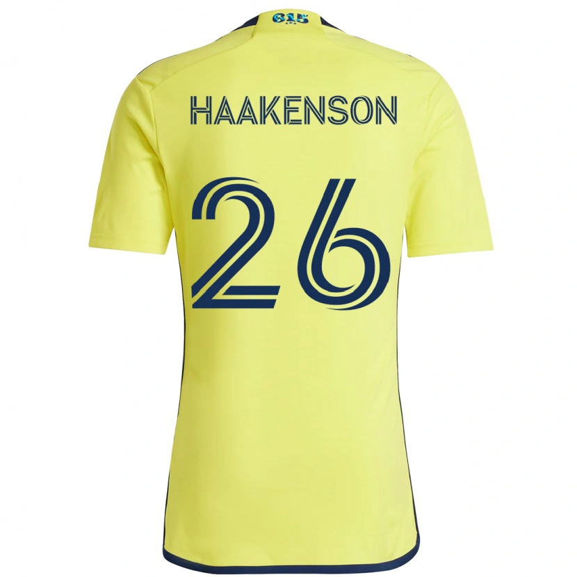 Danxen Dámské Luke Haakenson #26 Námořnická Modrá Žlutá Domů Hráčské Dresy 2025/26 Dres