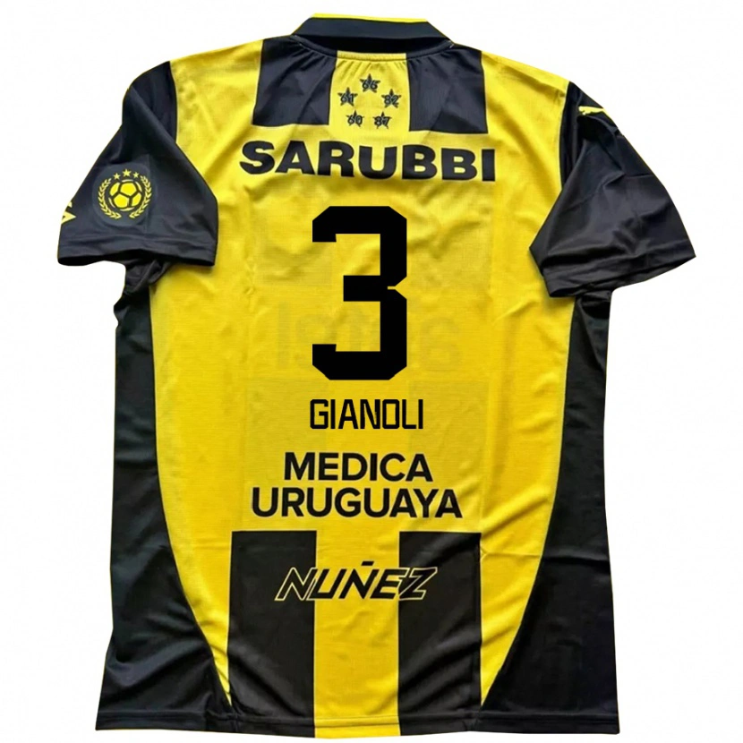 Danxen Dámské Martín Gianoli #3 Černá Žlutá Domů Hráčské Dresy 2025/26 Dres