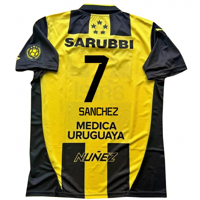 Danxen Dámské Carlos Sánchez #7 Černá Žlutá Domů Hráčské Dresy 2025/26 Dres