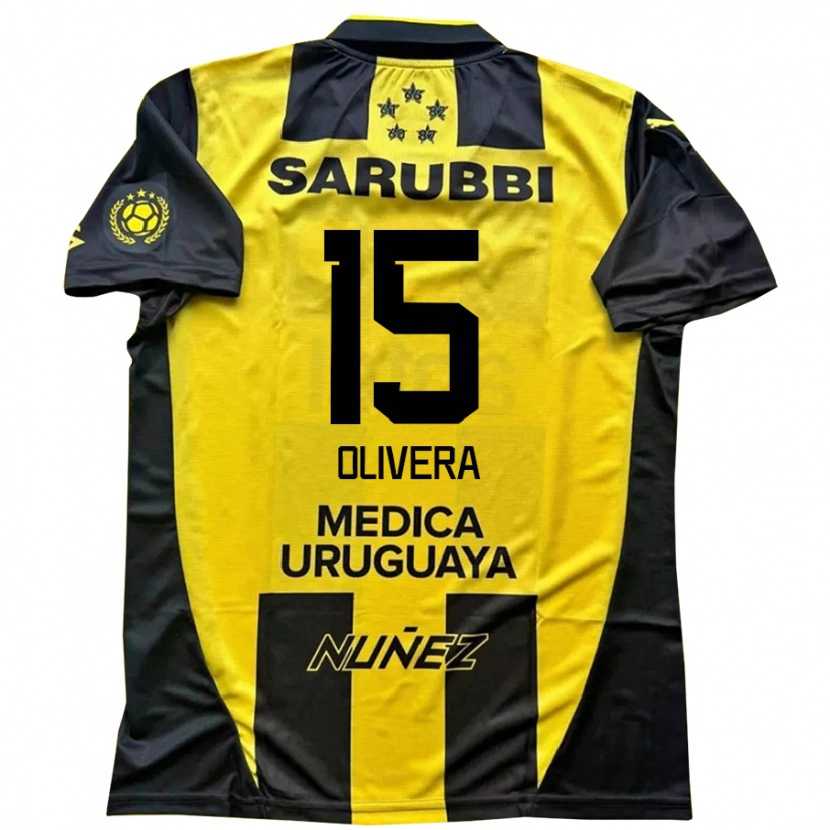 Danxen Dámské Maximiliano Olivera #15 Černá Žlutá Domů Hráčské Dresy 2025/26 Dres