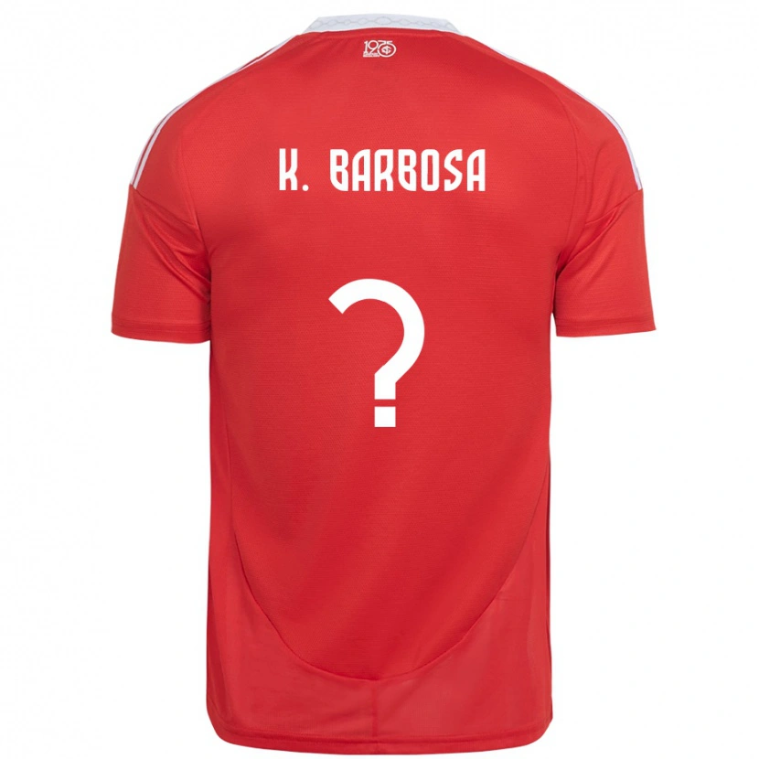 Danxen Dámské Kauã Barbosa #0 Bílá Červená Domů Hráčské Dresy 2025/26 Dres