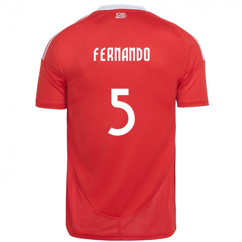 Danxen Dámské Fernando #5 Bílá Červená Domů Hráčské Dresy 2025/26 Dres