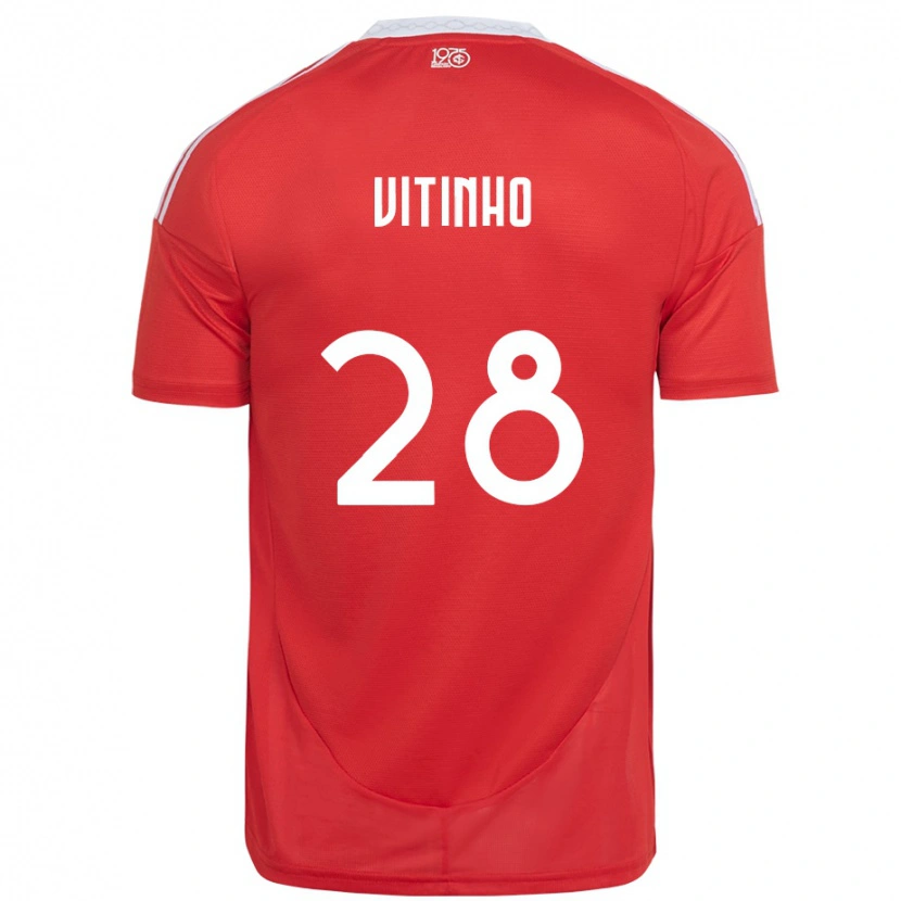 Danxen Dámské Vitinho #28 Bílá Červená Domů Hráčské Dresy 2025/26 Dres