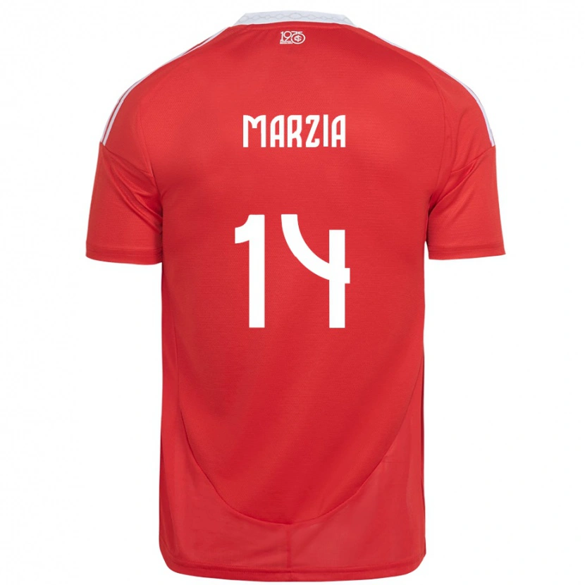 Danxen Dámské Marzia #14 Bílá Červená Domů Hráčské Dresy 2025/26 Dres