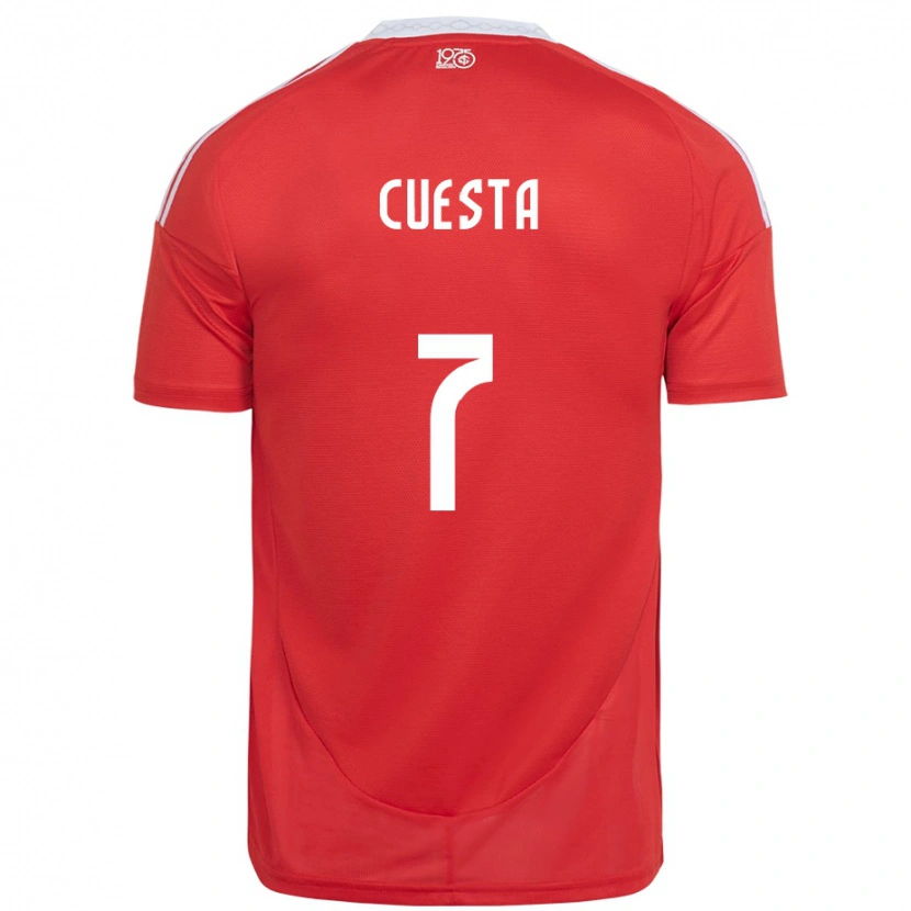 Danxen Dámské Juan Manuel Cuesta #7 Bílá Červená Domů Hráčské Dresy 2025/26 Dres