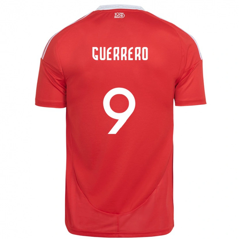 Danxen Dámské Paolo Guerrero #9 Bílá Červená Domů Hráčské Dresy 2025/26 Dres