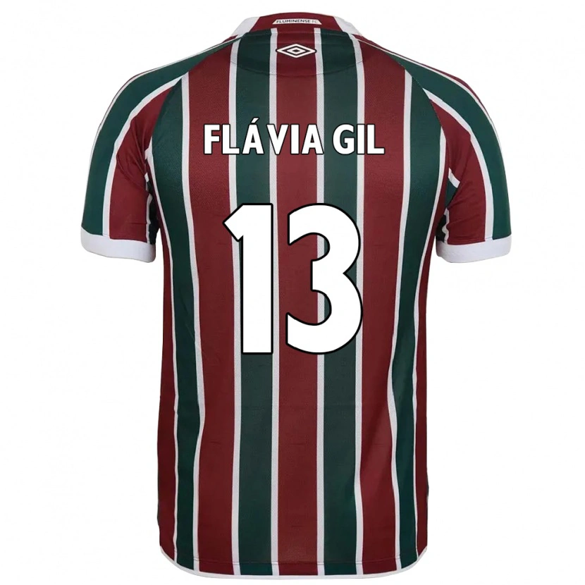 Danxen Dámské Flávia Gil #13 Zelená Vínová Bílá Domů Hráčské Dresy 2025/26 Dres