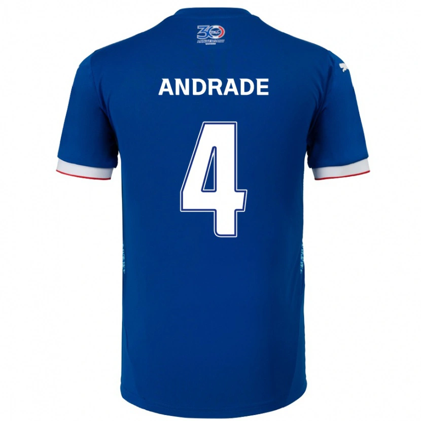 Danxen Dámské Léo Andrade #4 Bílá Královská Modrá Domů Hráčské Dresy 2025/26 Dres