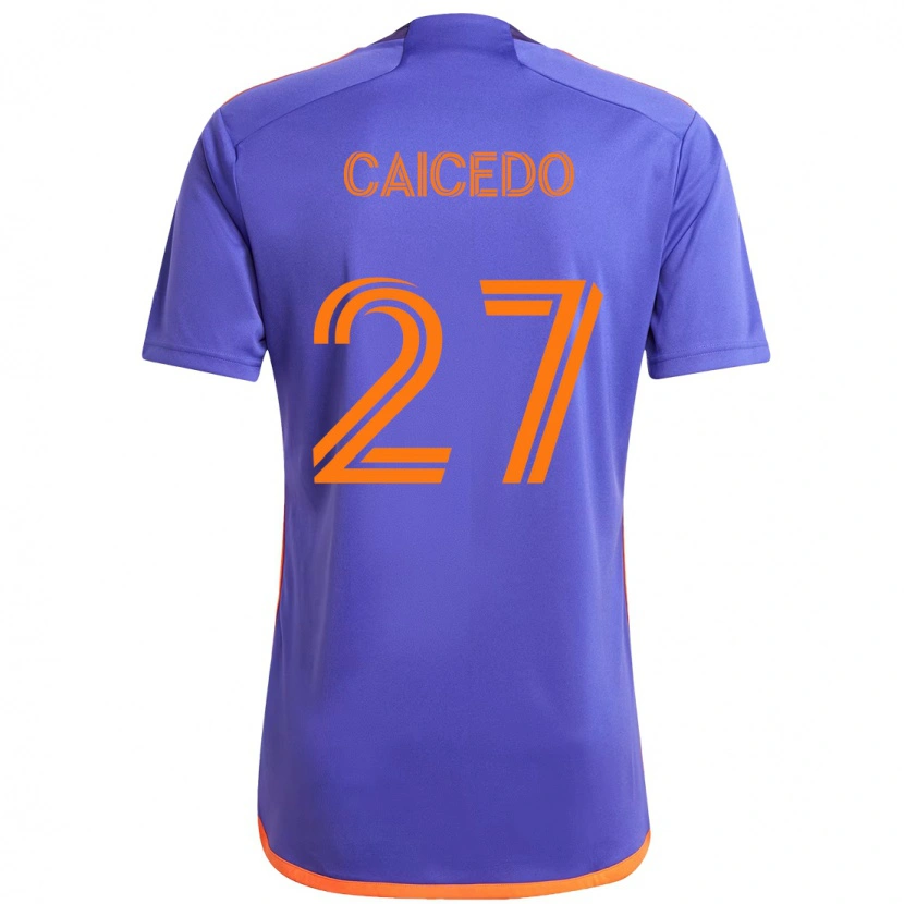Danxen Dámské Luis Caicedo #27 Oranžová Bílá Daleko Hráčské Dresy 2025/26 Dres