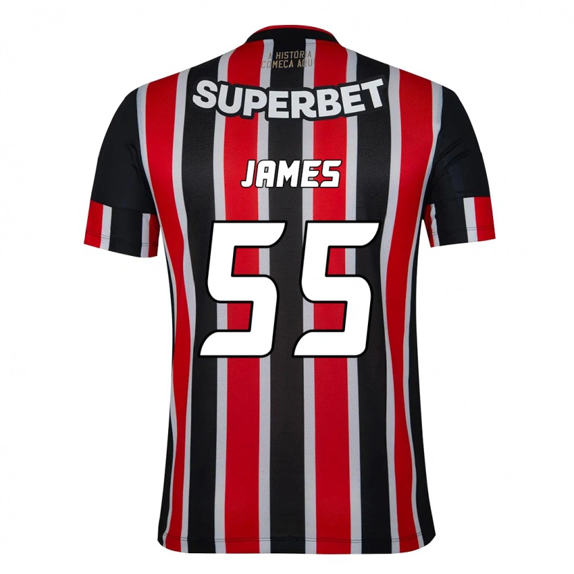 Danxen Dámské James Rodriguez #55 Červená Černá Bílá Daleko Hráčské Dresy 2025/26 Dres