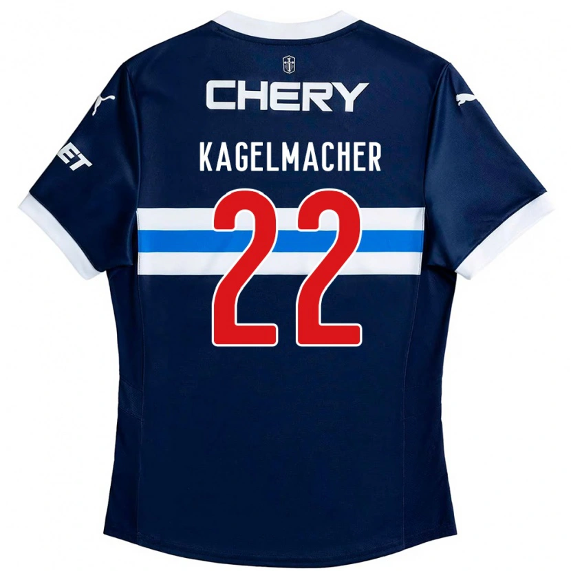 Danxen Dámské Gary Kagelmacher #22 Černá Modrá Daleko Hráčské Dresy 2025/26 Dres