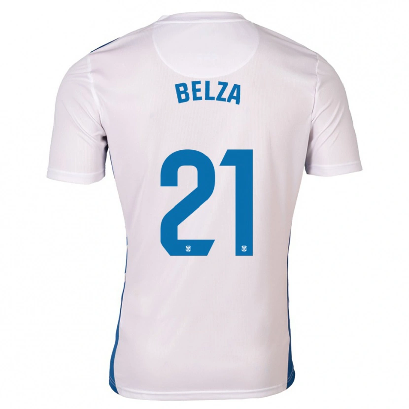 Danxen Dámské Jesús Belza #21 Bílá Modrá Domů Hráčské Dresy 2025/26 Dres