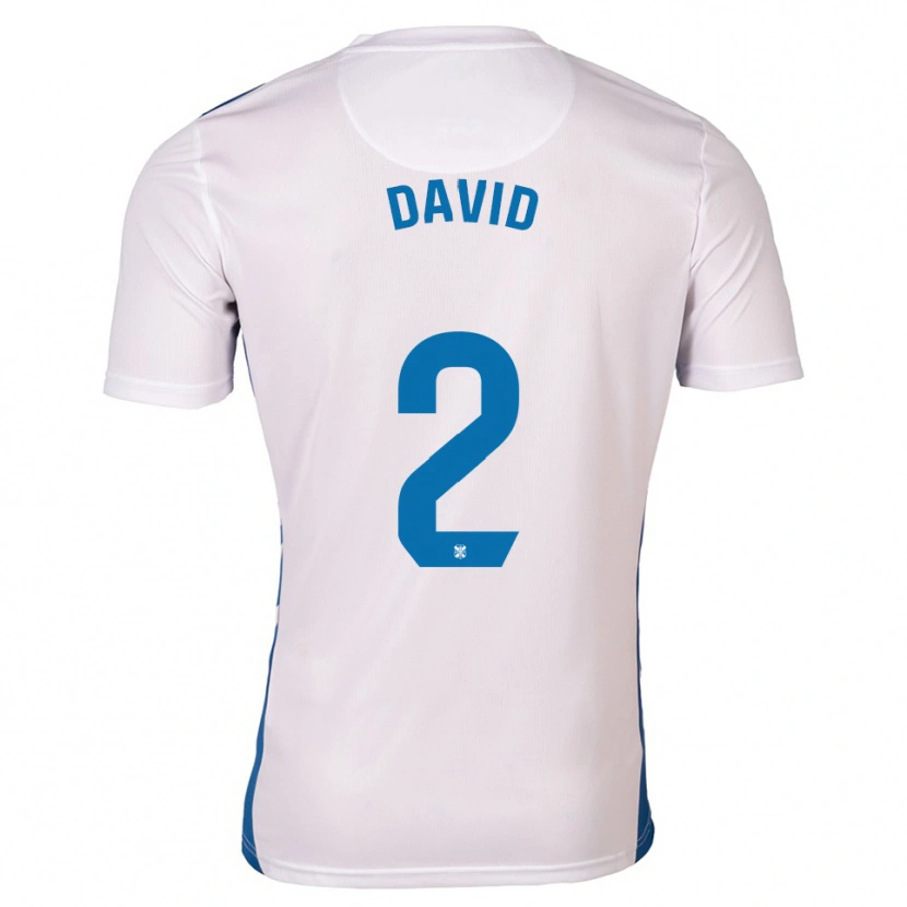 Danxen Dámské David Rodríguez #2 Bílá Modrá Domů Hráčské Dresy 2025/26 Dres