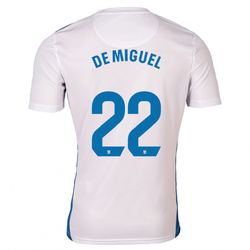 Danxen Dámské Jesús De Miguel #22 Bílá Modrá Domů Hráčské Dresy 2025/26 Dres