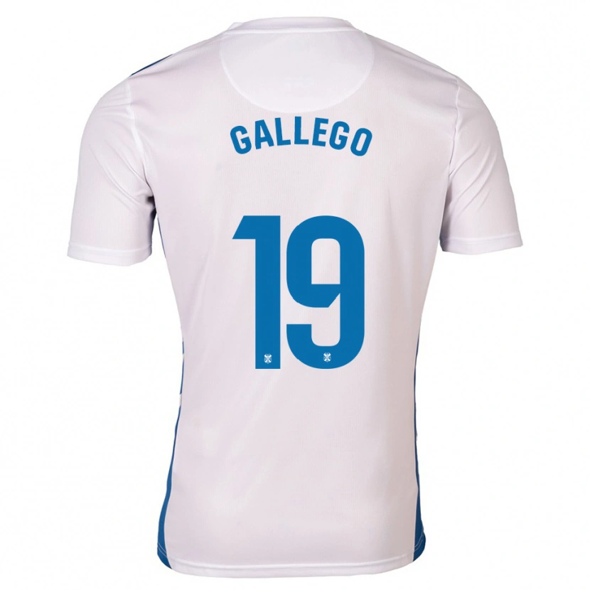 Danxen Dámské Enric Gallego #19 Bílá Modrá Domů Hráčské Dresy 2025/26 Dres