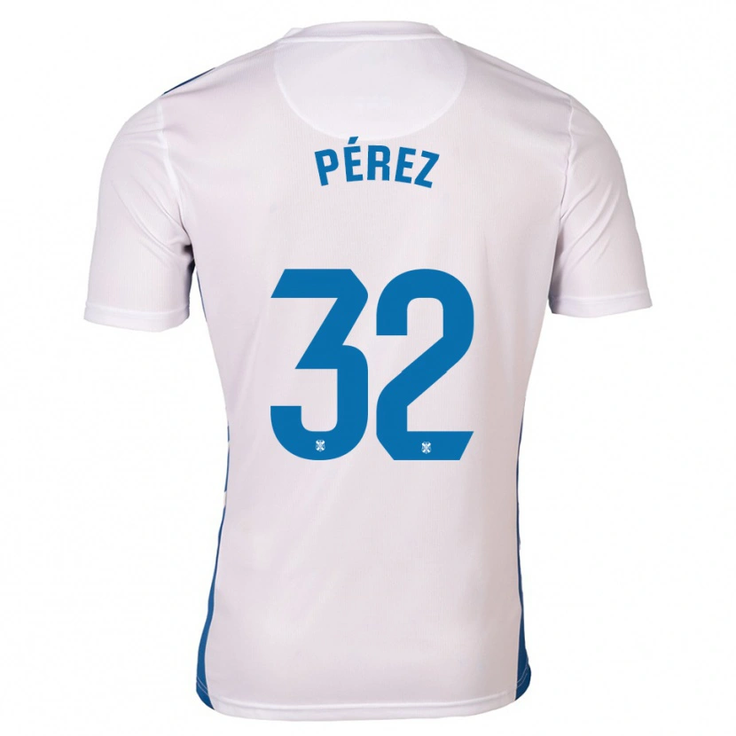 Danxen Dámské Joel Pérez #32 Bílá Modrá Domů Hráčské Dresy 2025/26 Dres