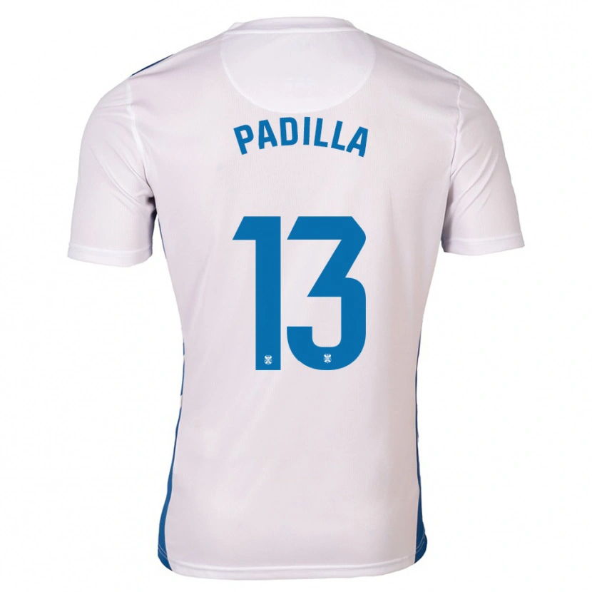 Danxen Dámské Alejandro Padilla #13 Bílá Modrá Domů Hráčské Dresy 2025/26 Dres