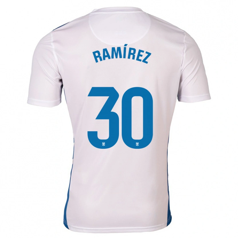 Danxen Dámské Álex Ramírez #30 Bílá Modrá Domů Hráčské Dresy 2025/26 Dres