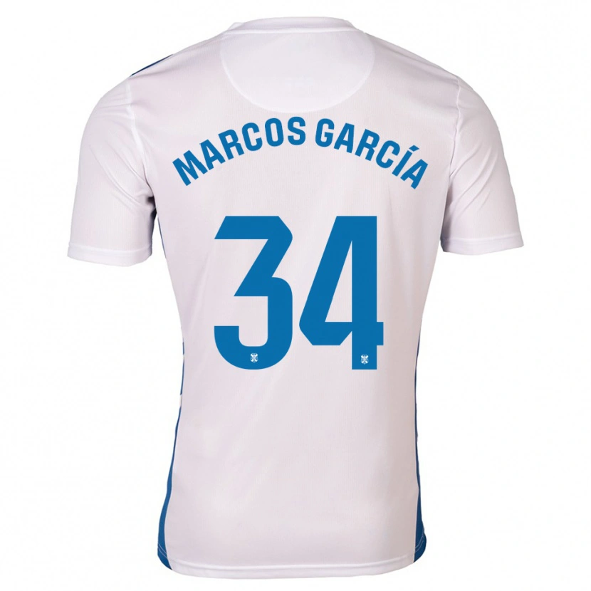 Danxen Dámské Marcos García #34 Bílá Modrá Domů Hráčské Dresy 2025/26 Dres