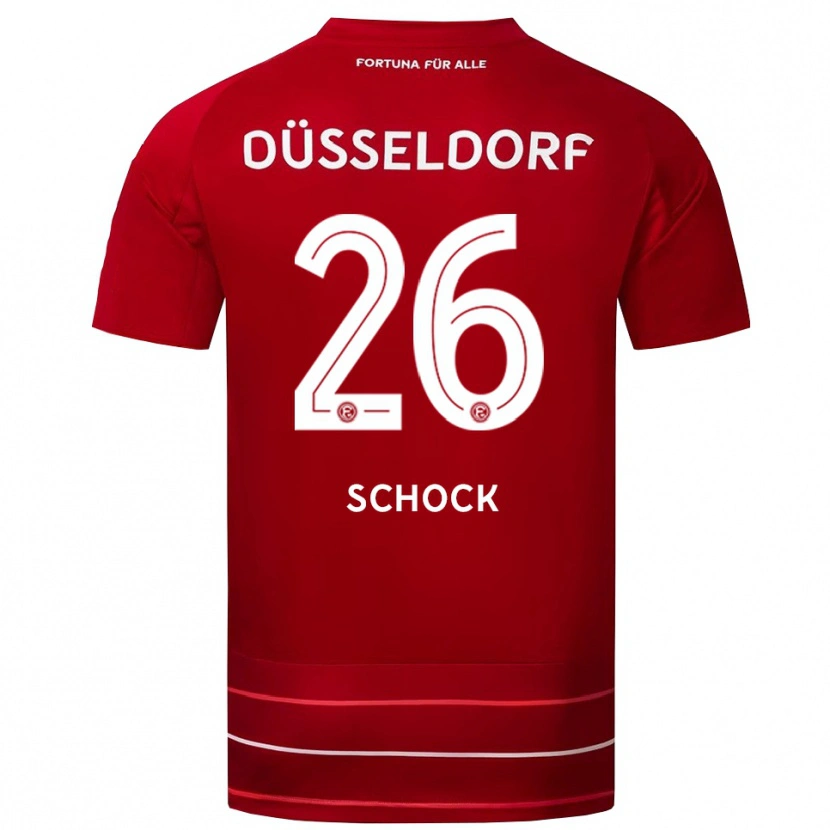 Danxen Dámské Florian Schock #26 Červená Bílá Domů Hráčské Dresy 2025/26 Dres
