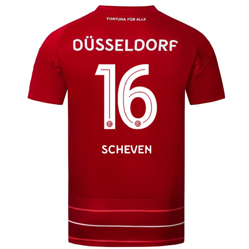 Danxen Dámské Josua Scheven #16 Červená Bílá Domů Hráčské Dresy 2025/26 Dres