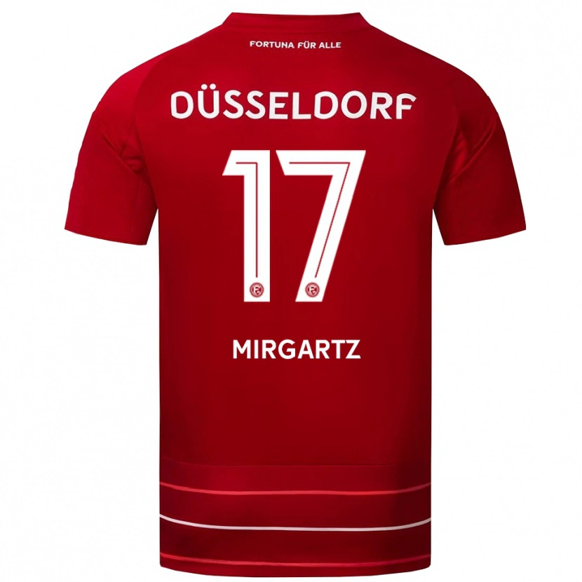 Danxen Dámské Leo Mirgartz #17 Červená Bílá Domů Hráčské Dresy 2025/26 Dres