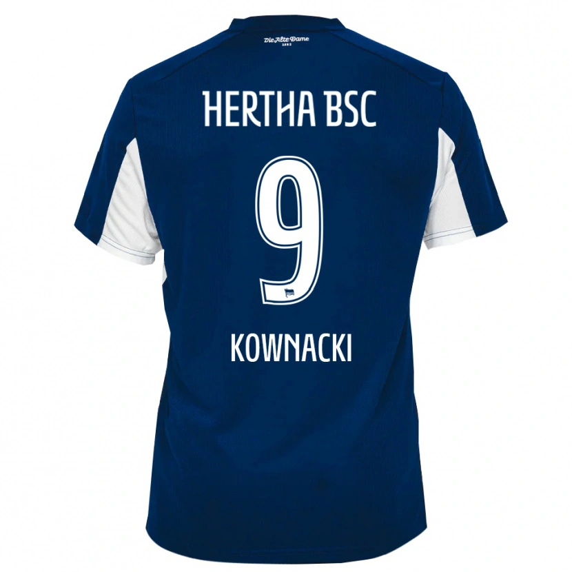 Danxen Dámské Dawid Kownacki #9 Bílá Modrá Domů Hráčské Dresy 2025/26 Dres