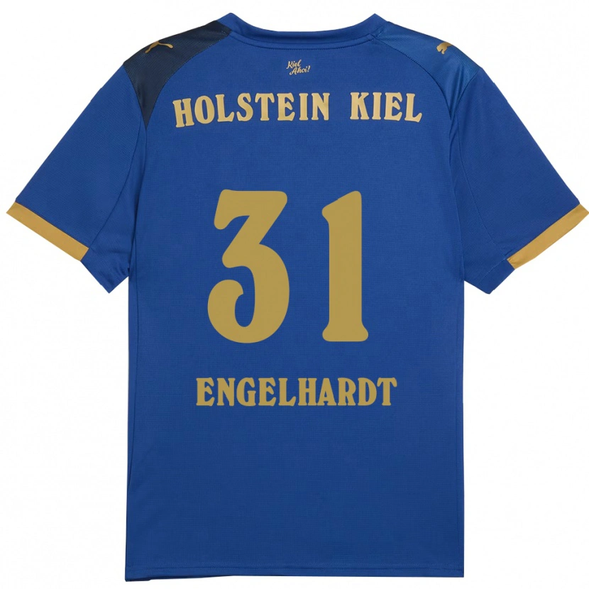 Danxen Dámské Marcel Engelhardt #31 Modrá Zlatá Domů Hráčské Dresy 2025/26 Dres