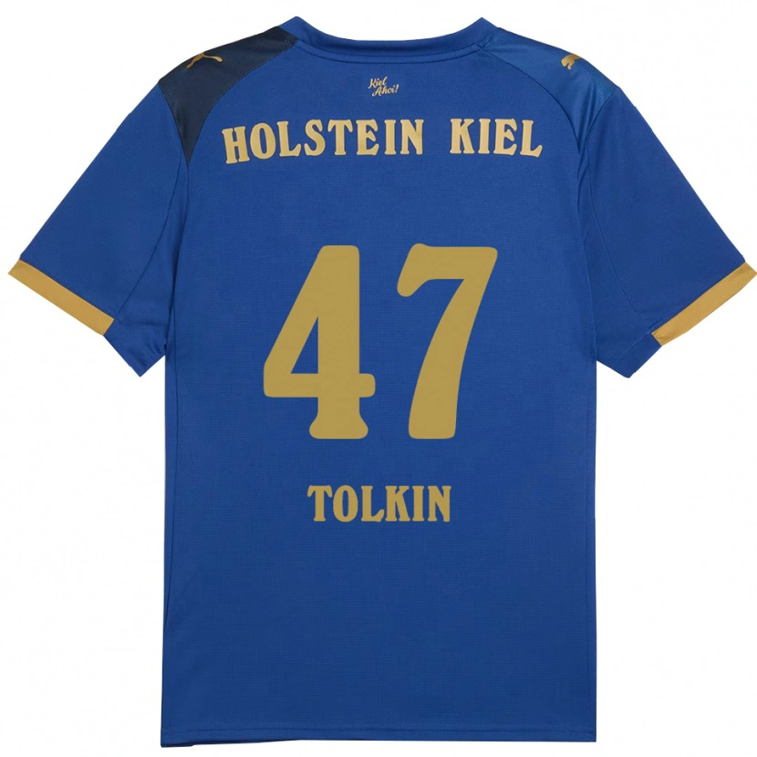 Danxen Dámské John Tolkin #47 Modrá Zlatá Domů Hráčské Dresy 2025/26 Dres