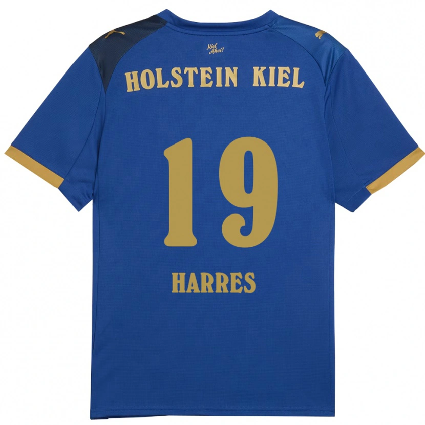Danxen Dámské Phil Harres #19 Modrá Zlatá Domů Hráčské Dresy 2025/26 Dres
