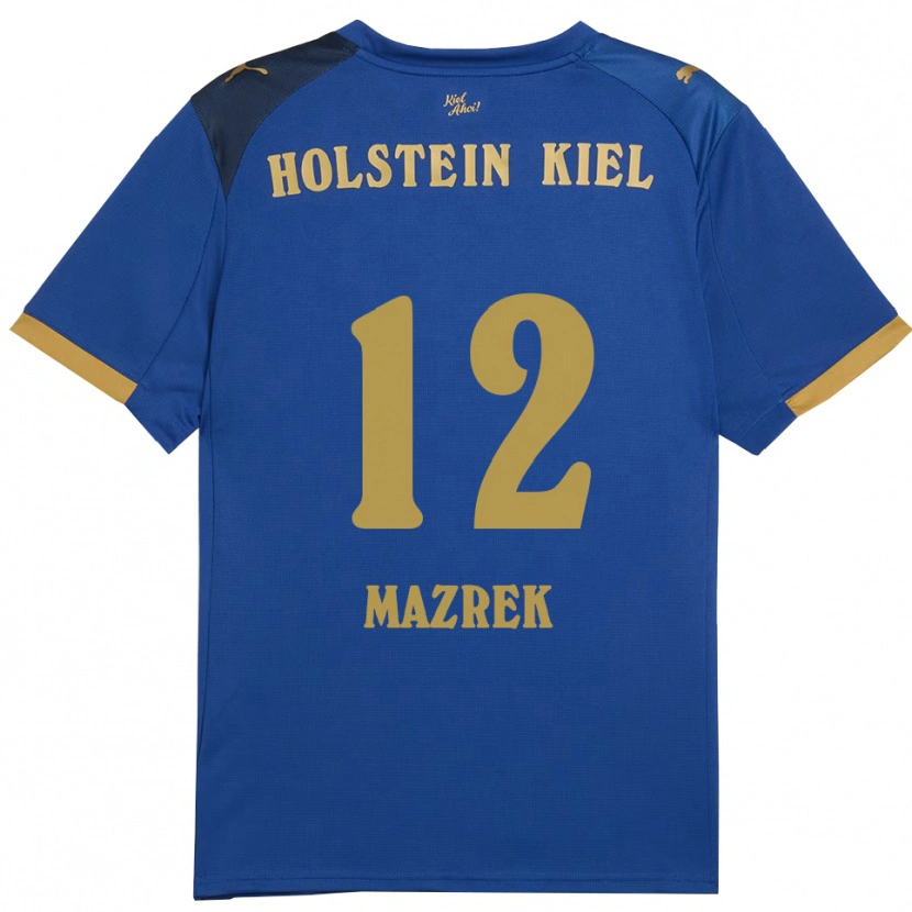 Danxen Dámské Enis Mazrek #12 Modrá Zlatá Domů Hráčské Dresy 2025/26 Dres