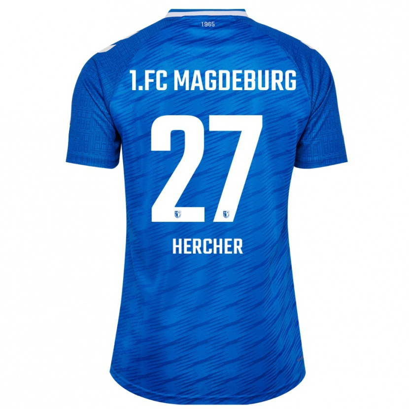Danxen Dámské Philipp Hercher #27 Modrá Bílá Domů Hráčské Dresy 2025/26 Dres