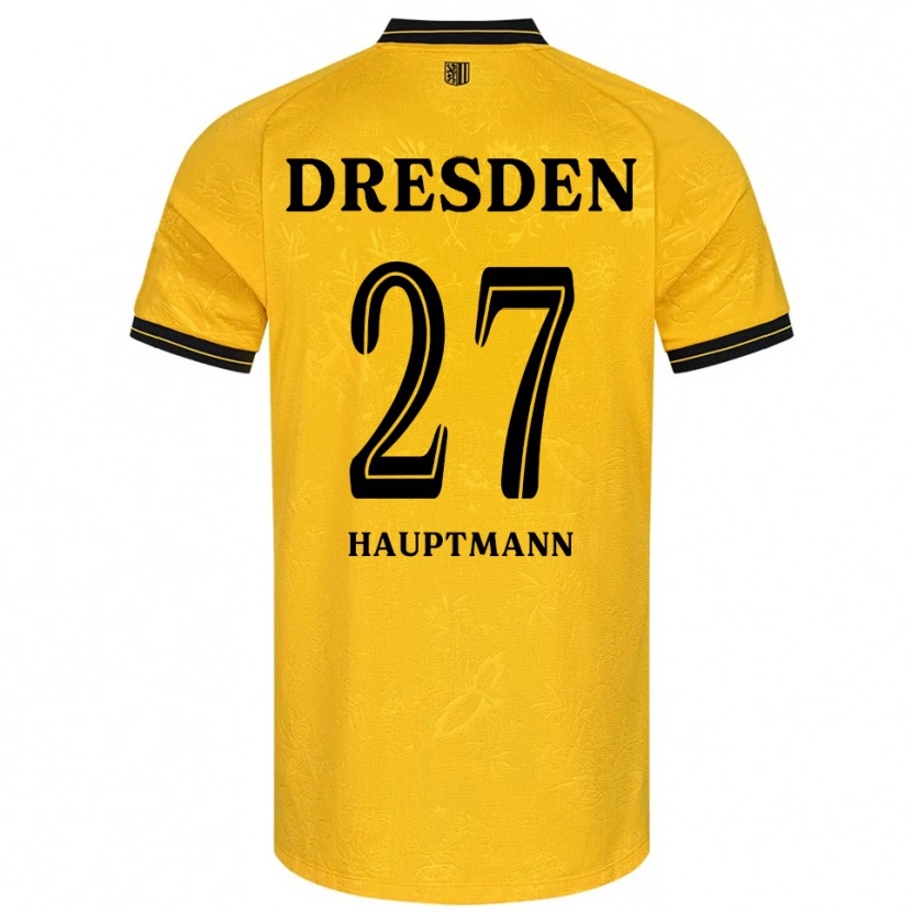 Danxen Dámské Niklas Hauptmann #27 Žlutá Černá Domů Hráčské Dresy 2025/26 Dres