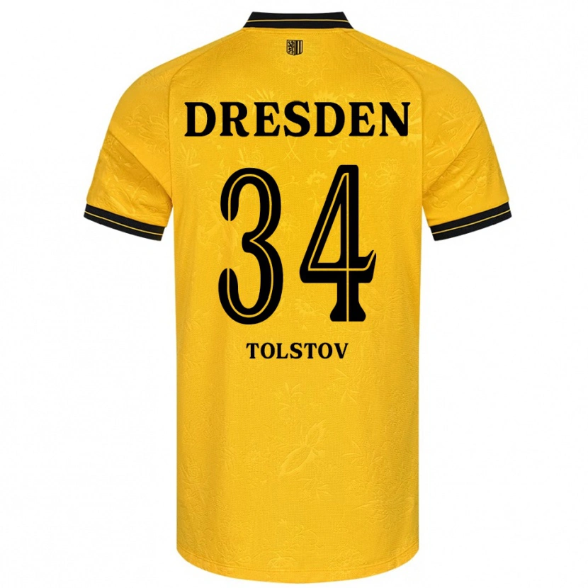 Danxen Dámské Maik Tolstov #34 Žlutá Černá Domů Hráčské Dresy 2025/26 Dres
