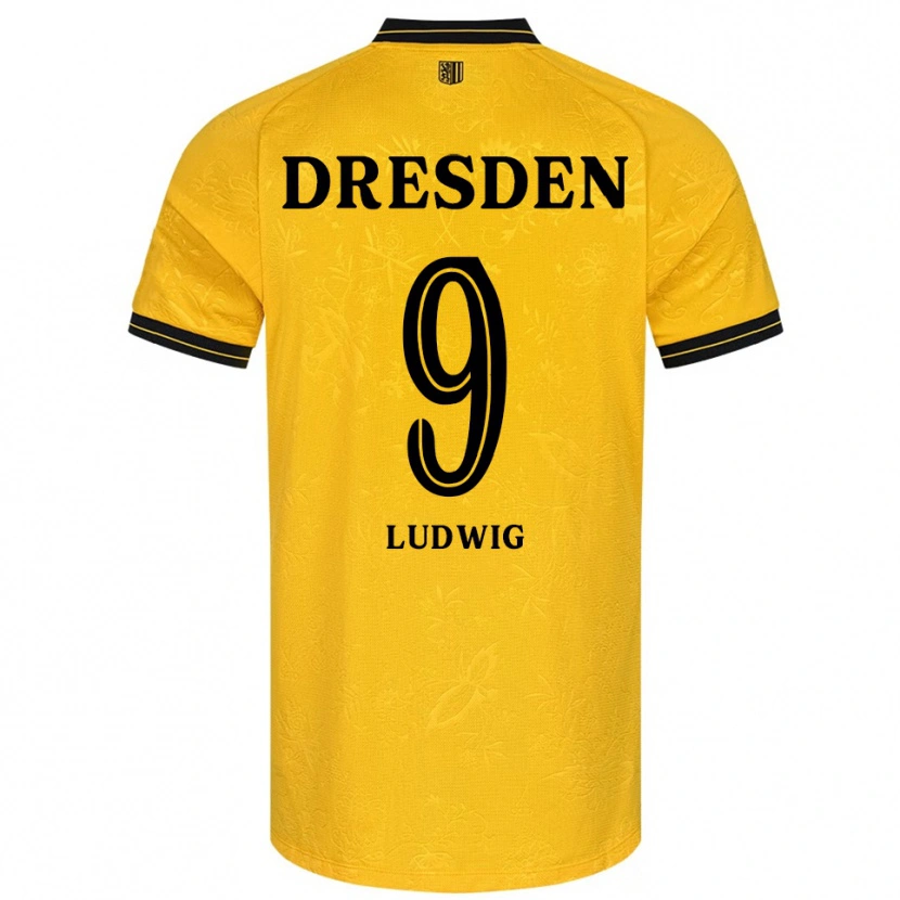 Danxen Dámské Yannis Ludwig #9 Žlutá Černá Domů Hráčské Dresy 2025/26 Dres