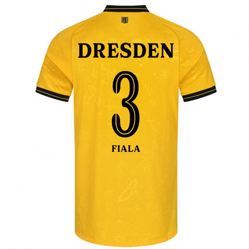 Danxen Dámské Matej Fiala #3 Žlutá Černá Domů Hráčské Dresy 2025/26 Dres