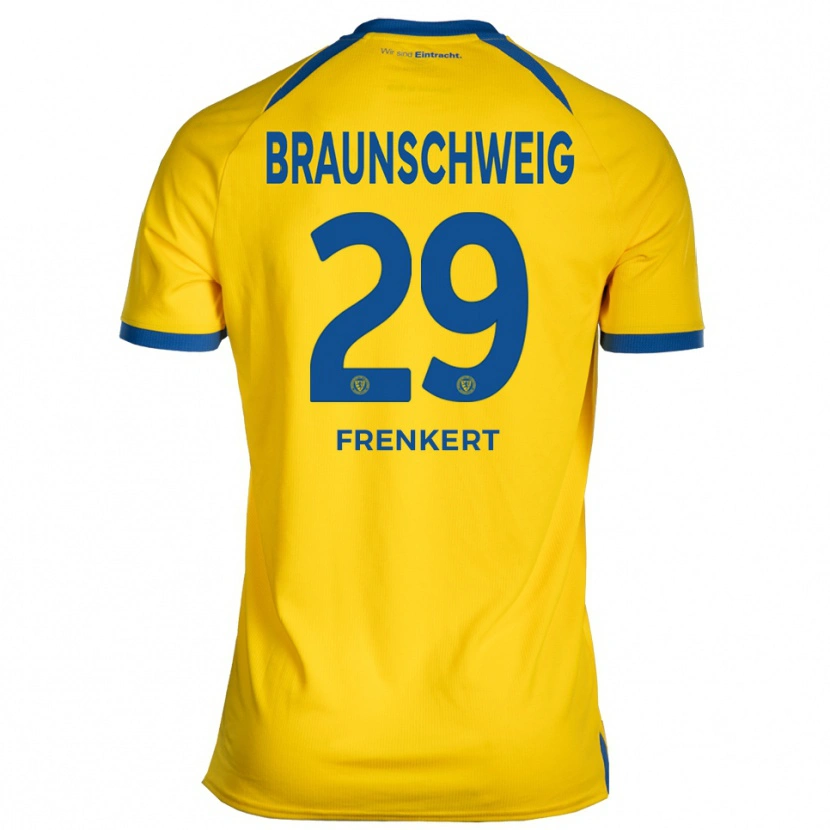 Danxen Dámské Lukas Frenkert #29 Žlutá Modrá Domů Hráčské Dresy 2025/26 Dres