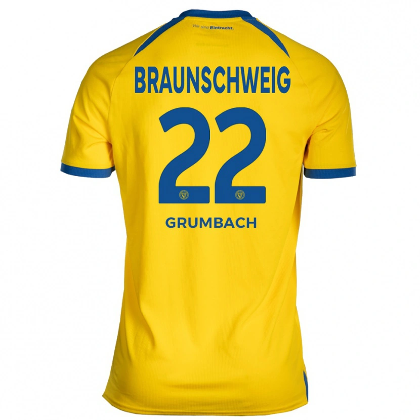 Danxen Dámské Mason Grumbach #22 Žlutá Modrá Domů Hráčské Dresy 2025/26 Dres