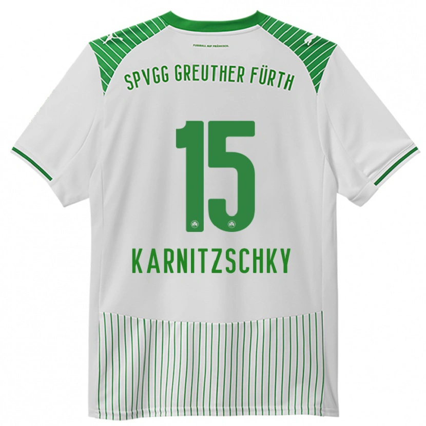 Danxen Dámské Nick Karnitzschky #15 Bílá Zelená Domů Hráčské Dresy 2025/26 Dres