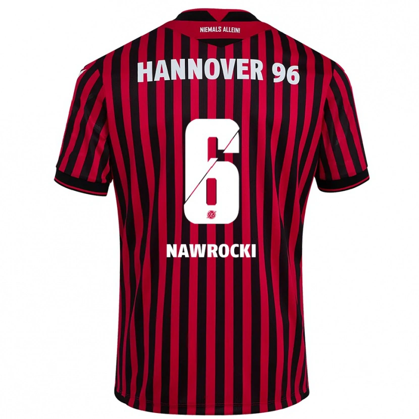 Danxen Dámské Maik Nawrocki #6 Červená Černá Domů Hráčské Dresy 2025/26 Dres