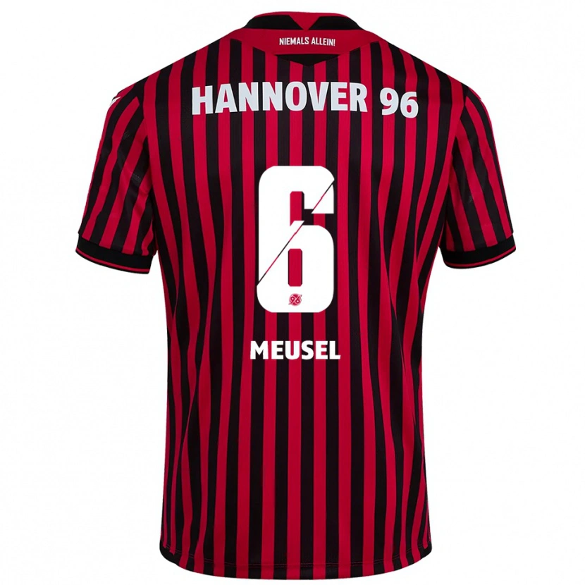Danxen Dámské Julius Meusel #6 Červená Černá Domů Hráčské Dresy 2025/26 Dres