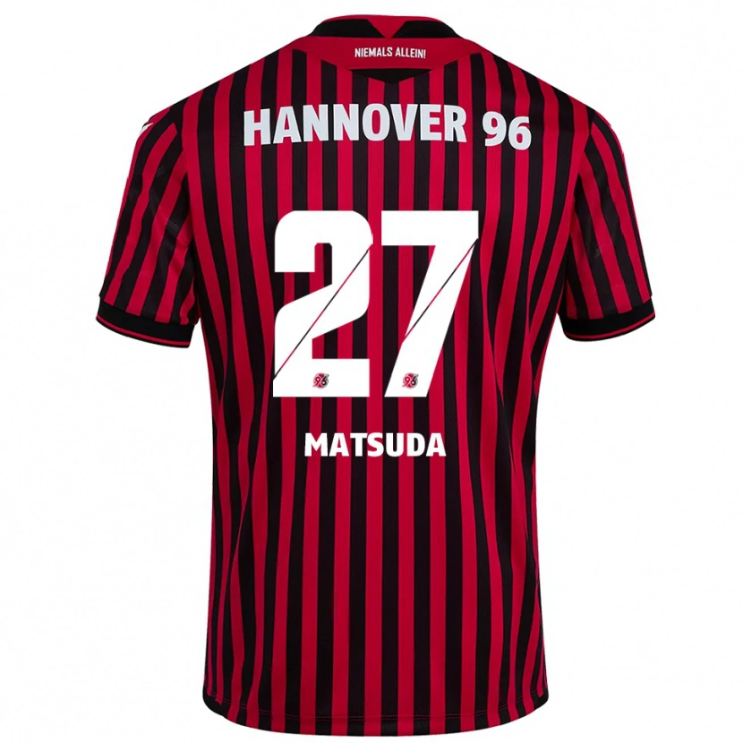 Danxen Dámské Hayate Matsuda #27 Červená Černá Domů Hráčské Dresy 2025/26 Dres