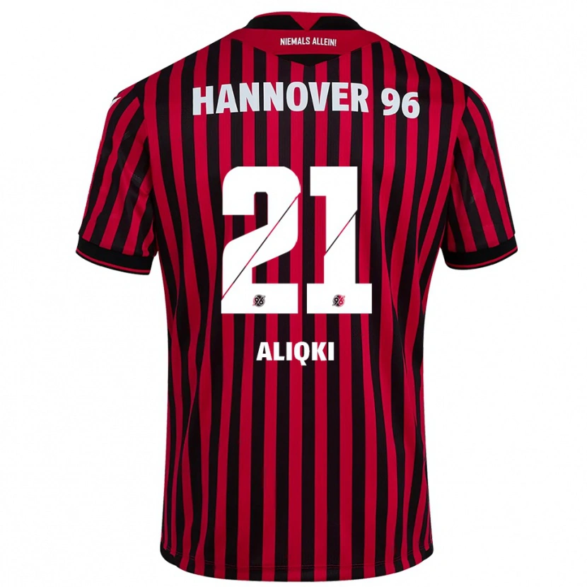 Danxen Dámské Florent Aliqki #21 Červená Černá Domů Hráčské Dresy 2025/26 Dres