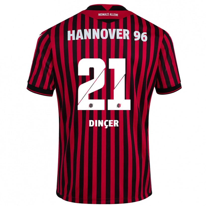 Danxen Dámské Yasin Dinçer #21 Červená Černá Domů Hráčské Dresy 2025/26 Dres