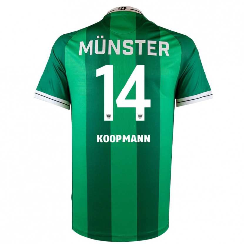 Danxen Dámské Pascal Koopmann #14 Zelená Bílá Domů Hráčské Dresy 2025/26 Dres