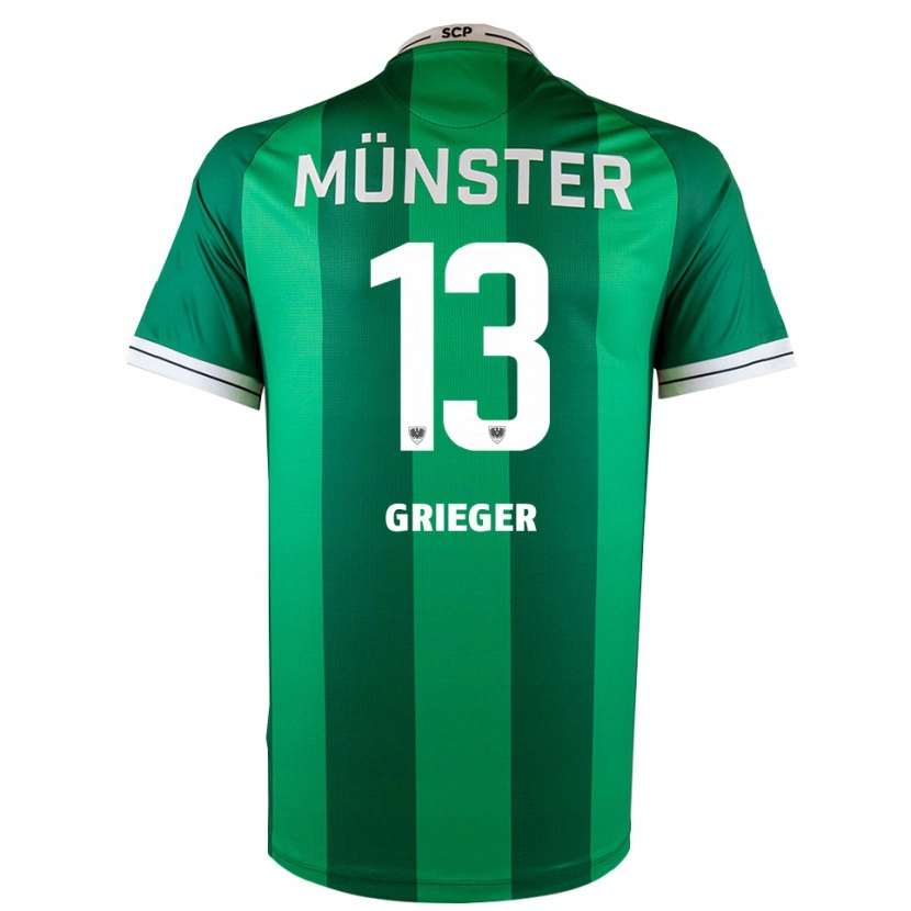 Danxen Dámské Dominik Grieger #13 Zelená Bílá Domů Hráčské Dresy 2025/26 Dres