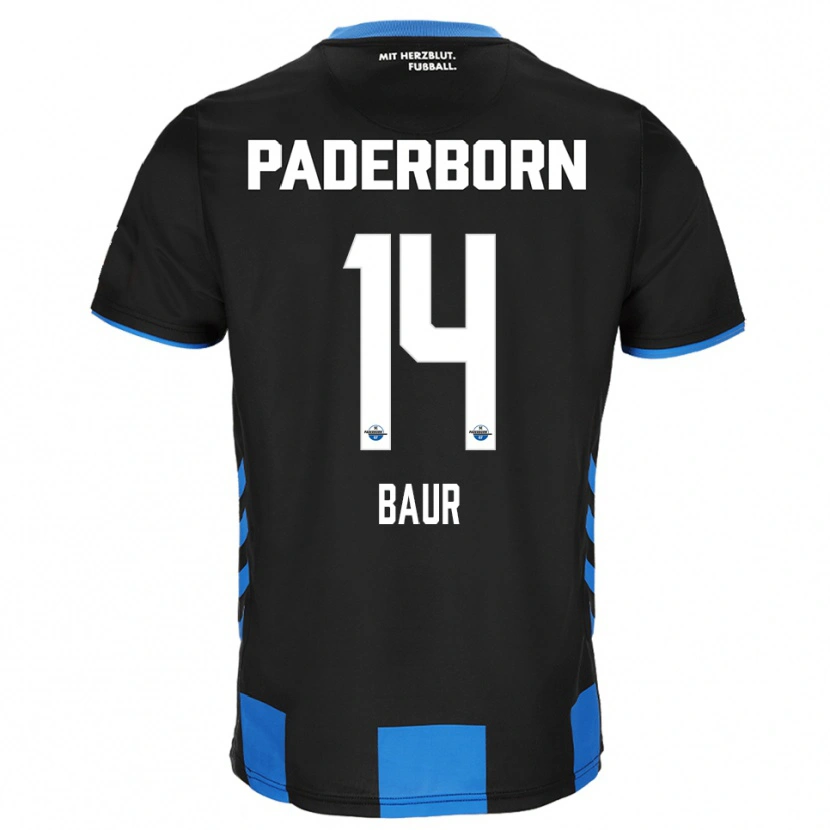 Danxen Dámské Mika Baur #14 Černá Modrá Domů Hráčské Dresy 2025/26 Dres