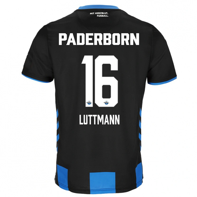 Danxen Dámské Magnus Luttmann #16 Černá Modrá Domů Hráčské Dresy 2025/26 Dres